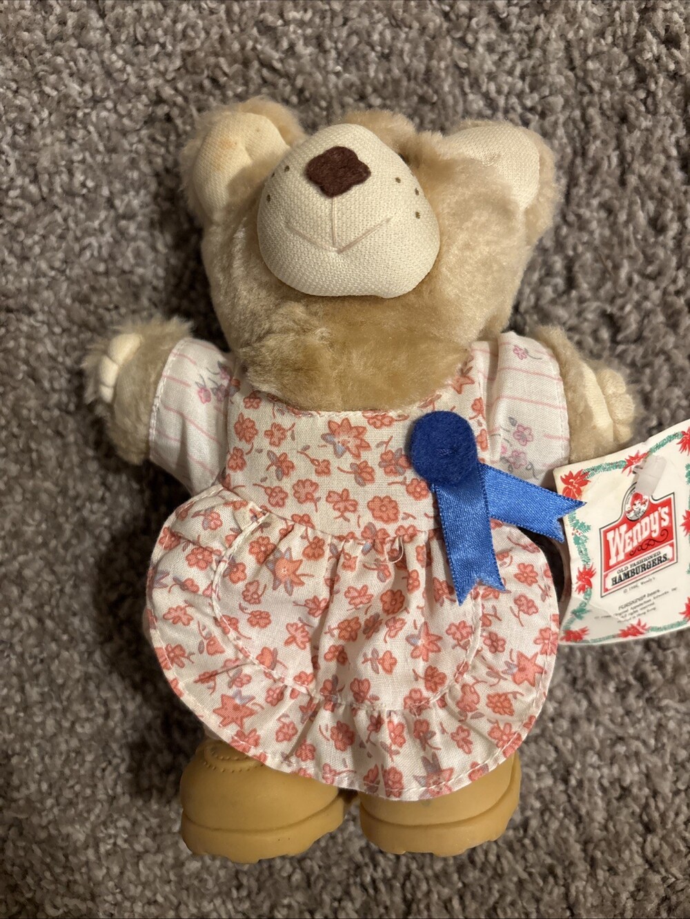 Wendy's Furskins Plush Toy Stuffed Animal Teddy Bear Girl Doll Advertising 1986